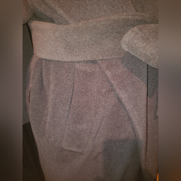 Vintage 100% cashmere rich chocolate brown wraparound huge collar 2XL maxi coat - Picture 7 of 16